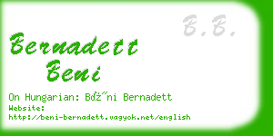 bernadett beni business card